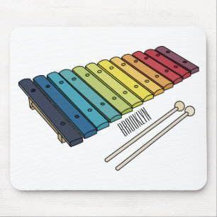 Xylophone cartoon illustration mouse pad