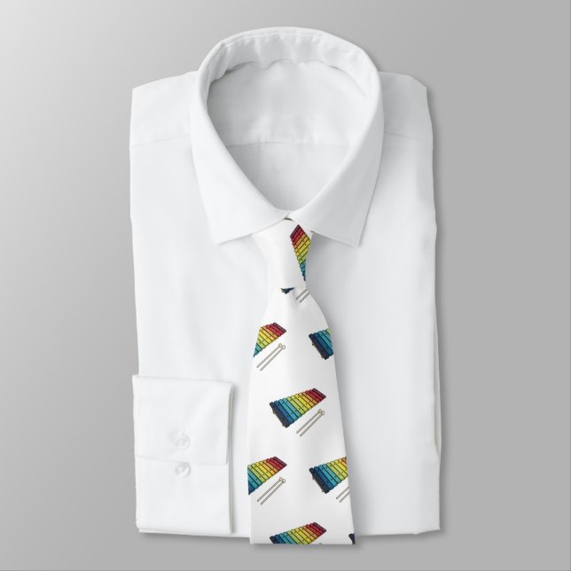 Xylophone cartoon illustration neck tie (Tied)