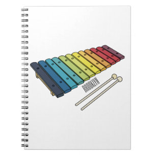 Xylophone cartoon illustration notebook