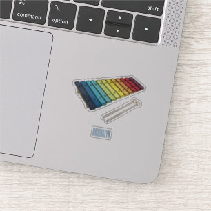 Xylophone cartoon illustration sticker