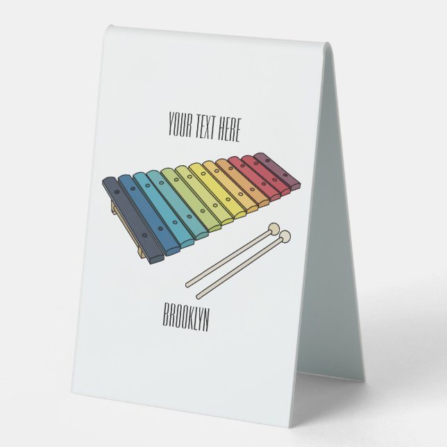 Xylophone cartoon illustration table tent (Front)