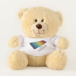 Xylophone cartoon illustration teddy bear