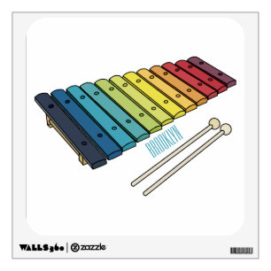 Xylophone cartoon illustration wall decal