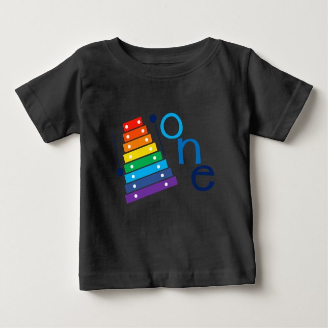 Xylophone first birthday shirt (Front)