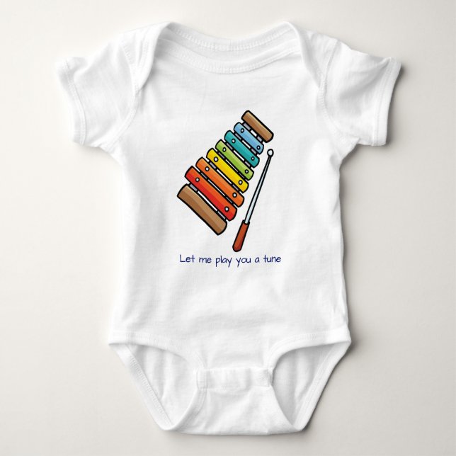 Xylophone Glockenspiel percussion instrument  Baby Bodysuit (Front)