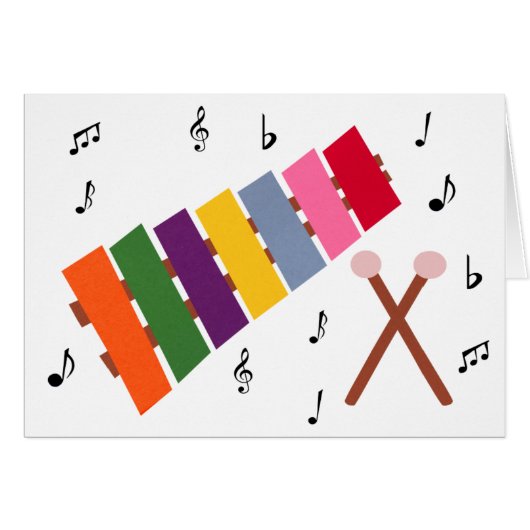 Xylophone Multicolored Musical Instrument Cartoon (Front Horizontal)