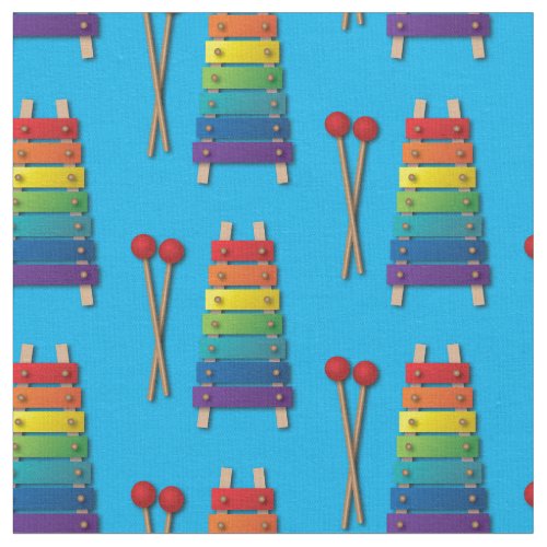 Xylophone Music Rainbow Kids Cute Fabric