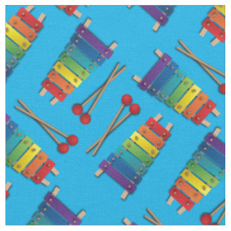 Xylophone Music Rainbow Kids Cute Fabric