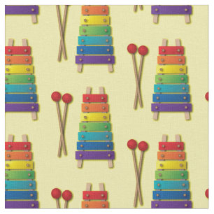Xylophone Music Rainbow Kids Cute Fabric