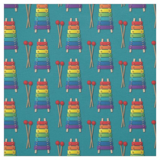 Xylophone Music Rainbow Kids Cute Fabric