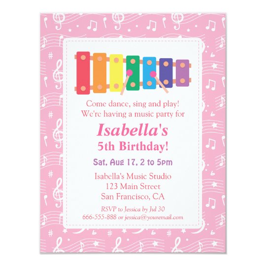 Music Themed Birthday Party Invitations 5