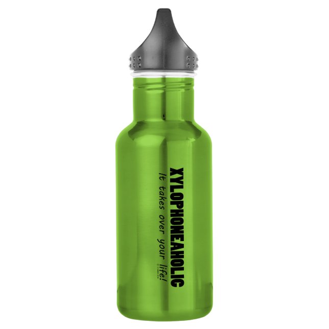 Xylophoneaholic Life Stainless Steel Water Bottle (Left)