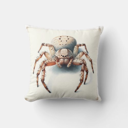Xysticus Watercolor AREF282 _ Watercolor Throw Pillow