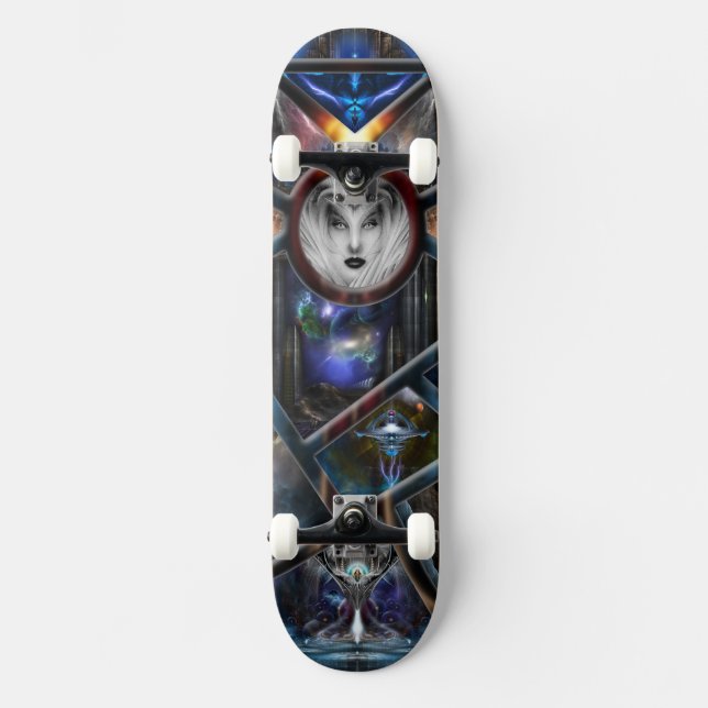 Xzendor7 Realm Of Fractal Fantasies Matrix Skatebo Skateboard Deck (Front)