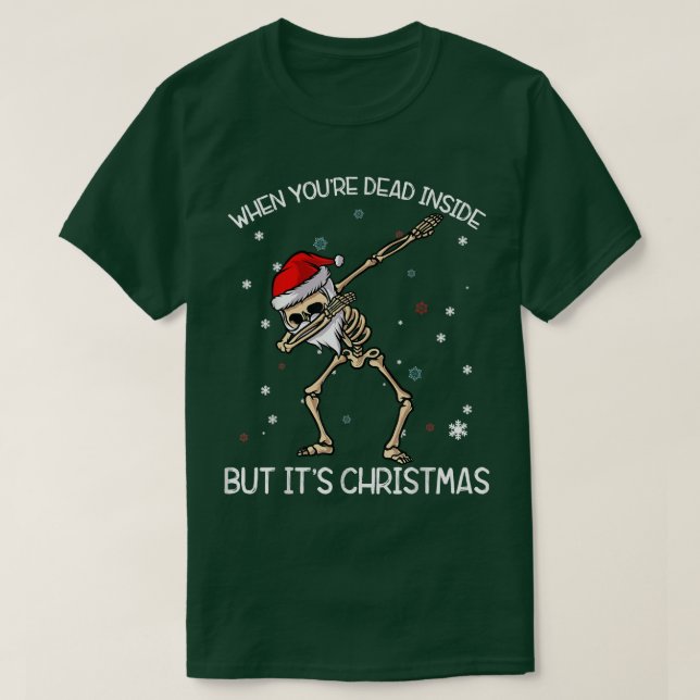 Y04q Skeleton Dabbing Merry Xmas Christmas Holiday T-Shirt (Design Front)