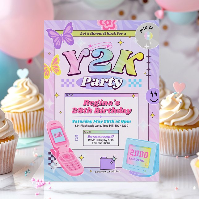 Y2K 2000's Birthday Party Invitation (Creator Uploaded)