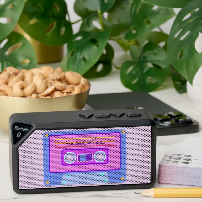 Y2k 90's Vaporwave Pastel Purple Audio Cassette Bluetooth Speaker (Insitu(Table))