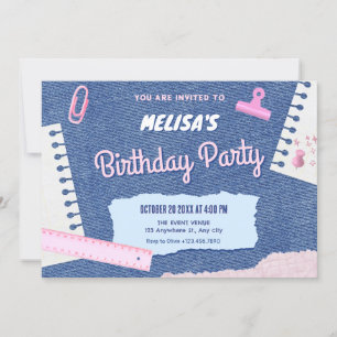 Y2k aesthetic birthday invitation