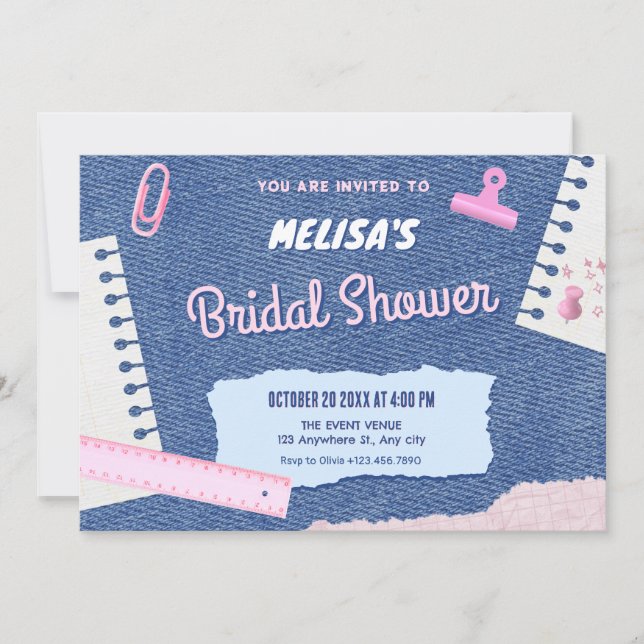 Y2k aesthetic bridal shower invitation (Front)