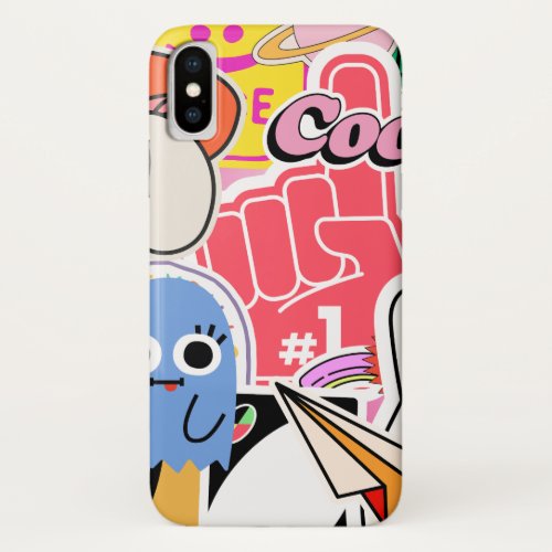 Y2K Aesthetic Cool Stickers iPhone X Case