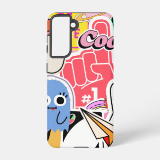 Y2K Aesthetic Cool Stickers Samsung Galaxy S21 Case