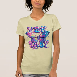 Y2K Baby Chrome Butterfly T-Shirt