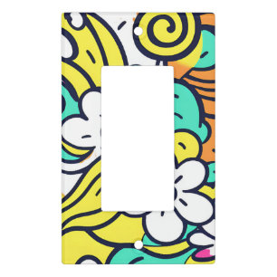 Y2K Bold Wildflower Vibrant Retro Decor Light Switch Cover
