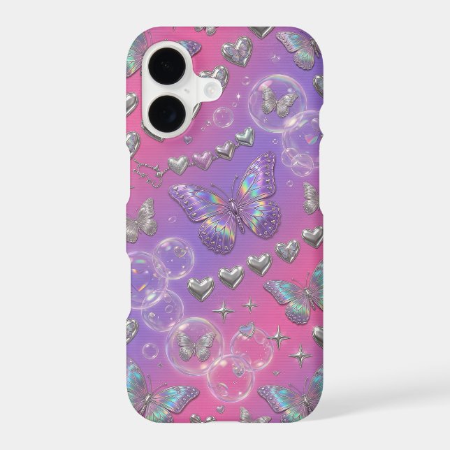 Y2K Butterfly Chrome Hearts Phone Case (Back)