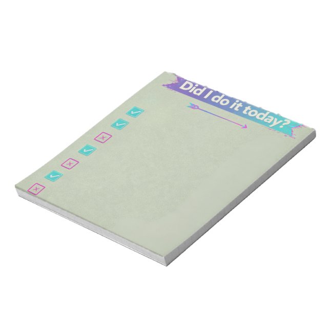 Y2K Cyber Esthetic Daily Habit Tracker Checklist Notepad (Rotated)