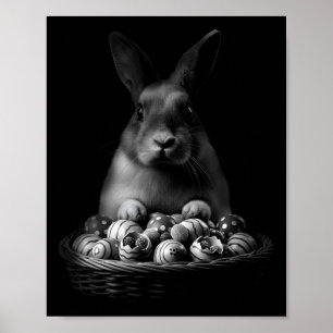Y2k Easter Rabbit Basket Vintage Wash Aesthetic Poster