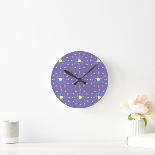 Y2K Floral Style Pattern Wall Clock