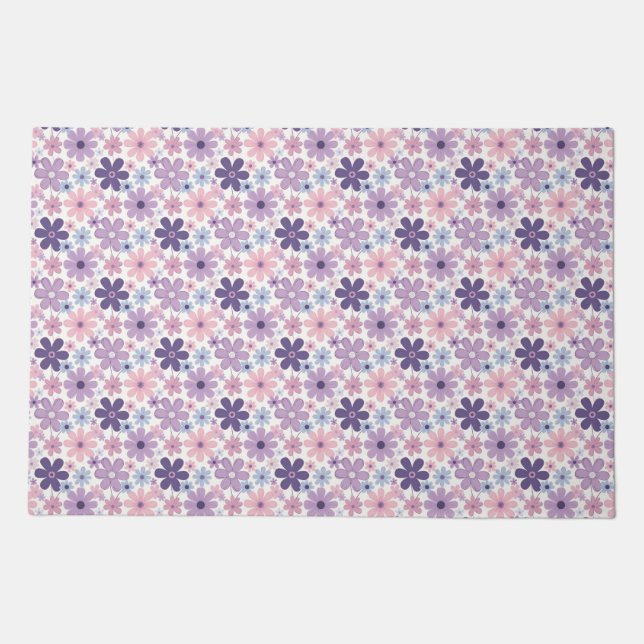 Y2K Flower Pattern Doormat (Front)