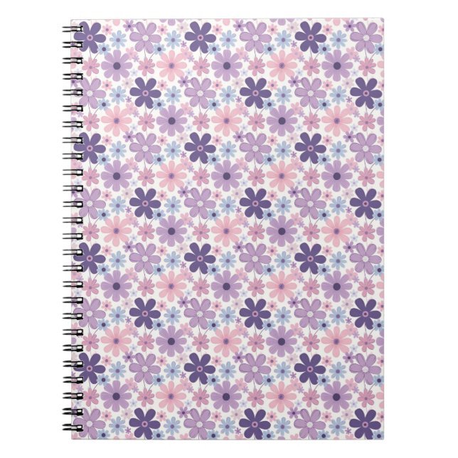 Y2K Flower Pattern Notebook (Front)