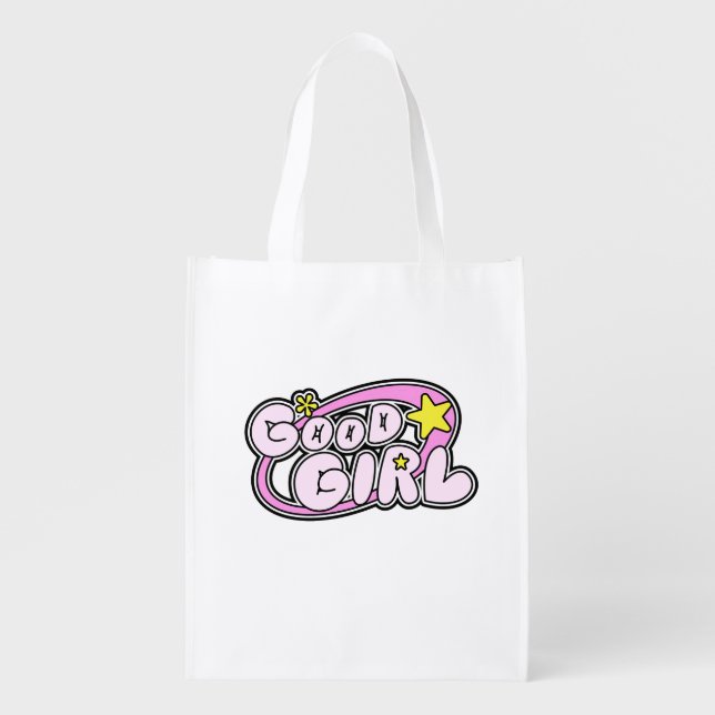 Y2K good girl logo Grocery Bag (Front)
