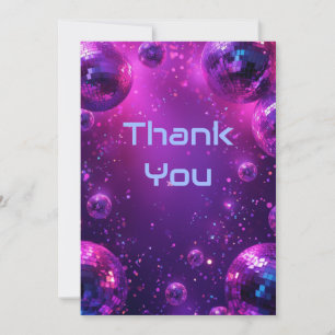 Y2K Holographic Thank You Card   Neon Chrome NYE