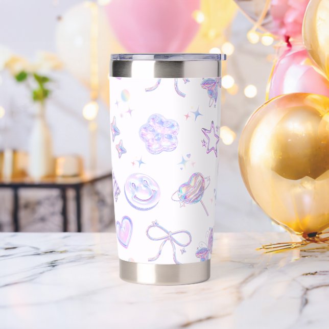 Y2K Iridescent 3D Puffy Sticker Purple Pattern Insulated Tumbler (Bachelor Party)