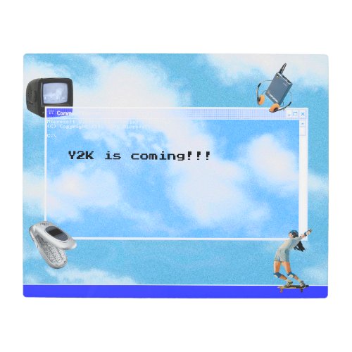 Y2K is Coming Custom Text Metal Wall Art