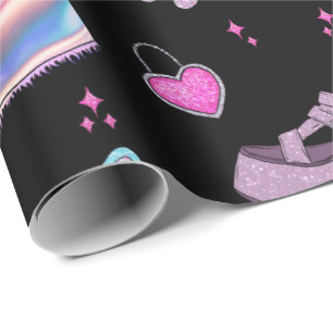 Y2K Millennium Aesthetic Fashion Pattern Wrapping Paper