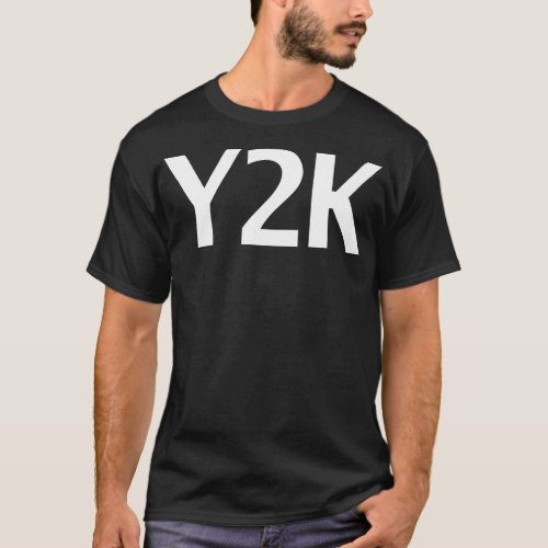 Y2K Minimal Typography White Text T_Shirt