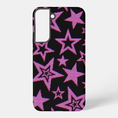 Y2K Pink Star Pattern Phone Case | Cyber Punk Neon
