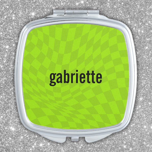 y2k pop green girl summer bridesmaid proposal name compact mirror (Creator Uploaded)