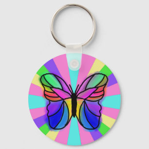 Y2K Psychedelic Butterfly Keychain