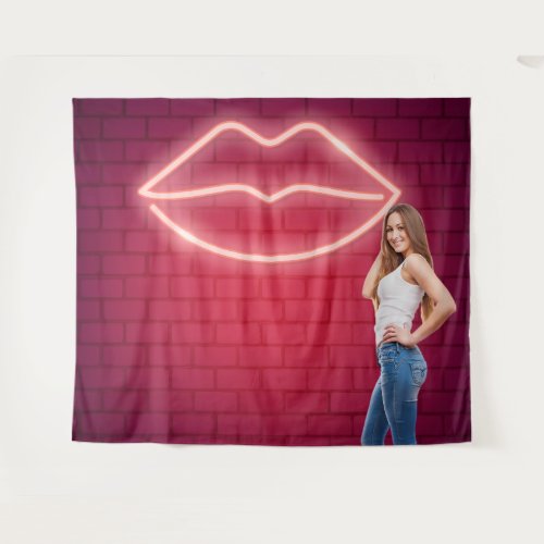 Y2K Retro Neon Lips Party 90s Star Shot Backdrop