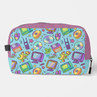 Y2K Retro Tech Aesthetic Doodle Makeup Bag