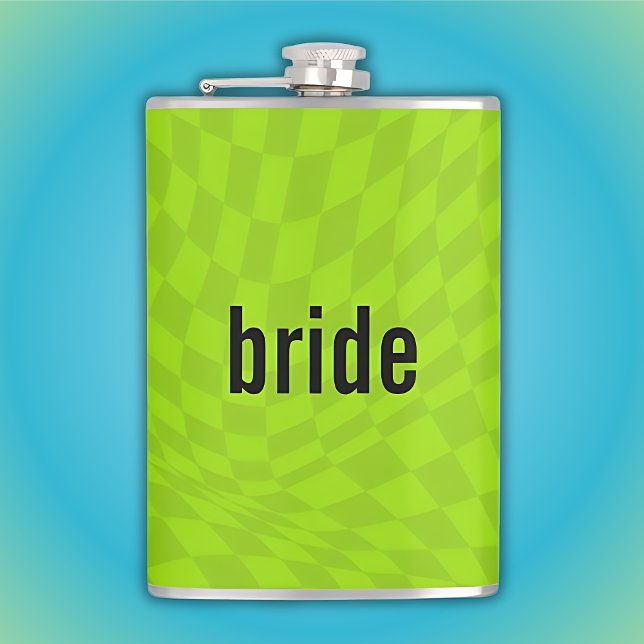 y2k Slime Green Summer Bachelorette Bridal Party Flask (Creator Uploaded)