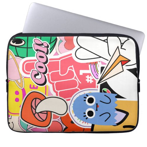 Y2K Stickers Cool Bright Aesthetic Laptop Sleeve