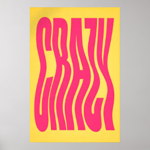 Y2K Typography Poster, Pink Bold Retro Statement Poster
