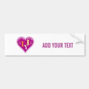 Y2K Vibrant Pink ILY Sign Language Heart Custom Bumper Sticker