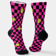 Y2K vivid pink is cute checkered pattern