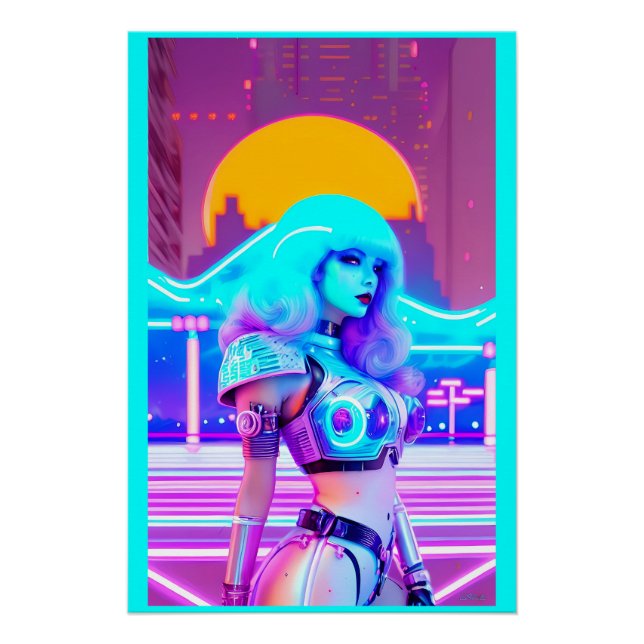 Y2Kayla in Her Cyberwave Blues Poster (Front)